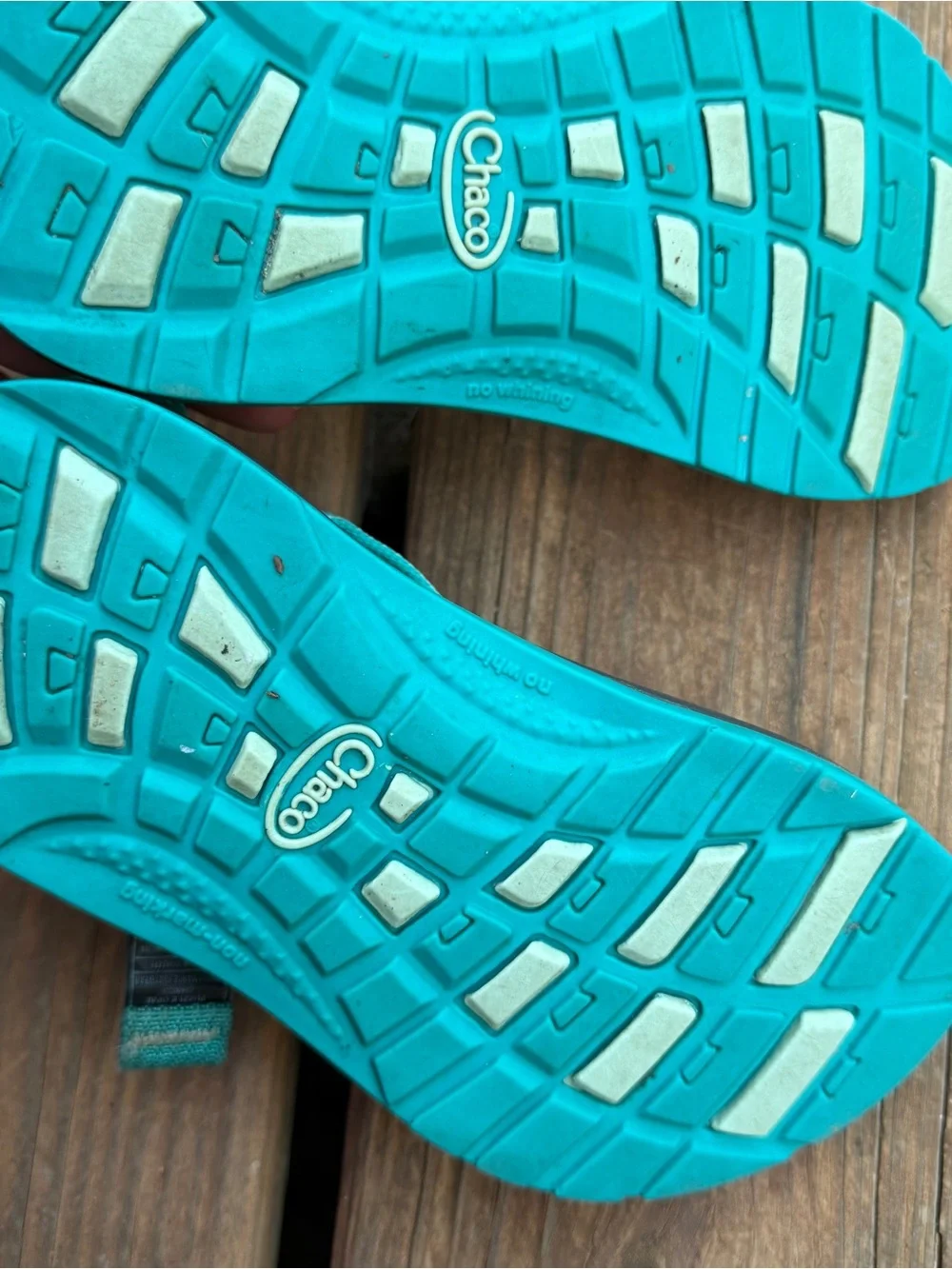 Chaco Z/1 Ecotread Kids Youth Size 12 Sport Hiking Water Sandals Blue Green